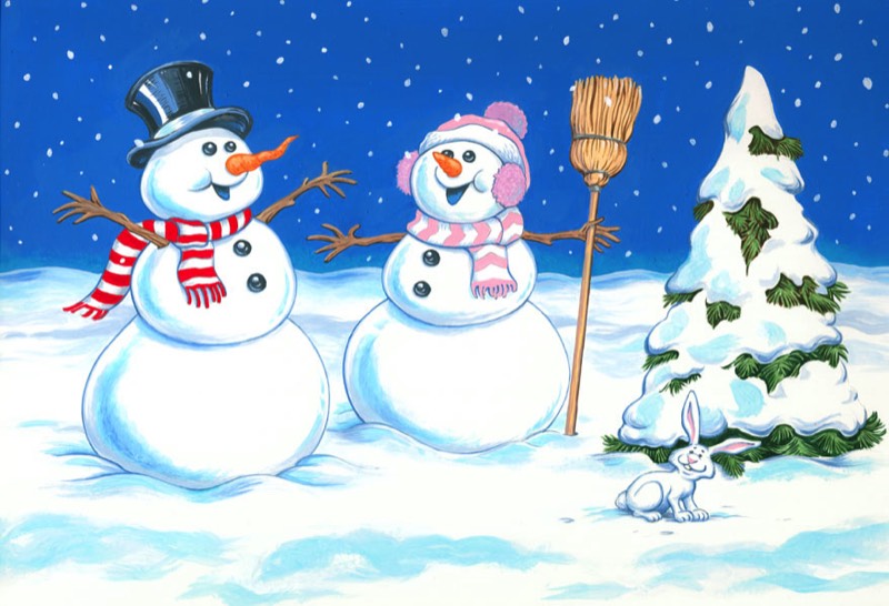 Snowmen placemat, snowmen