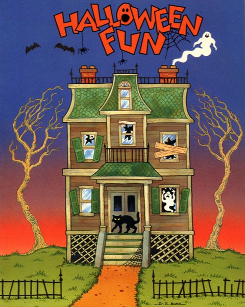 Halloween haunted house childrens book cover